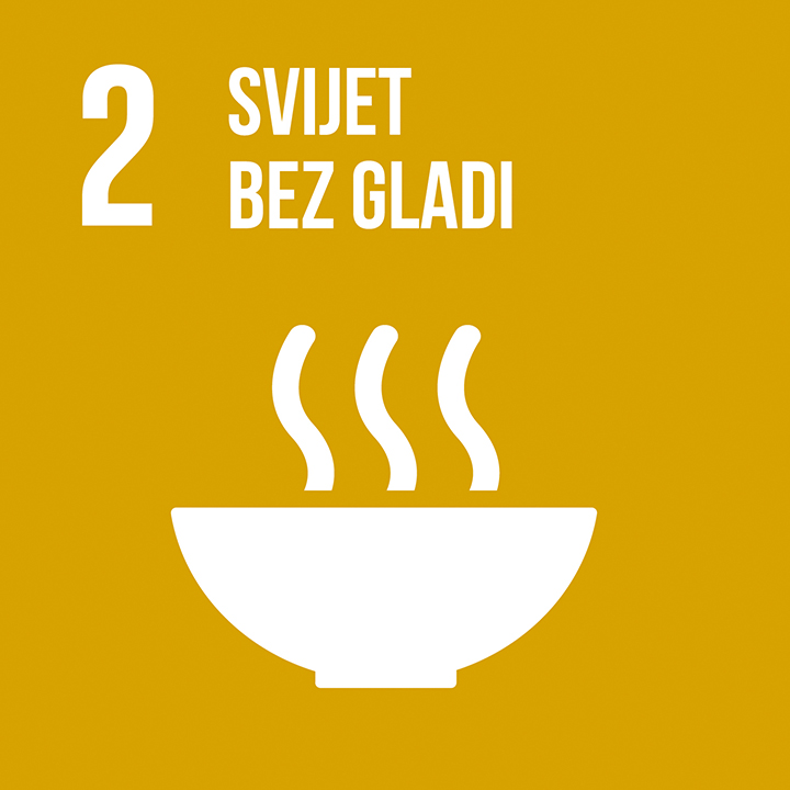 icon for Goal 2 - Iskorijeniti glad, postići sigurnost hrane i poboljšanu ishranu te promicati održivu poljoprivredu